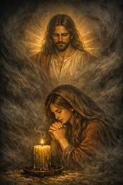 Immagine che contiene Viso umano, candela, dipinto, arte
Il contenuto generato dall'IA potrebbe non essere corretto.